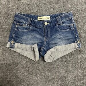 Just Jeans Shorts Womens Size 8 Blue Denim Cuffed Low Rise Casual Summer Pocket